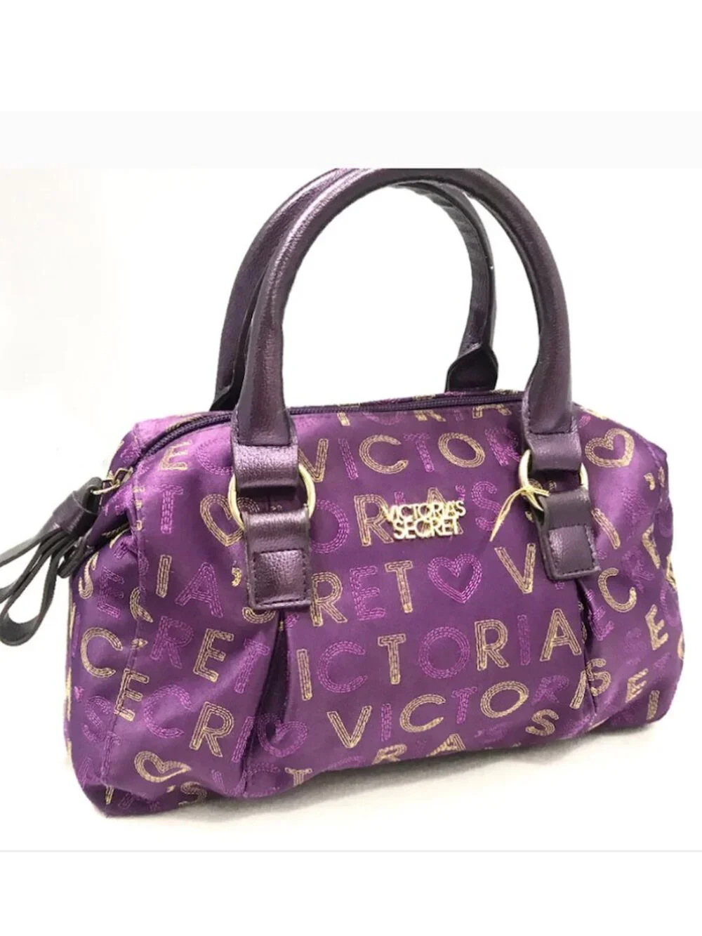 New Victoria's Secret gold/purple embroidered handbag